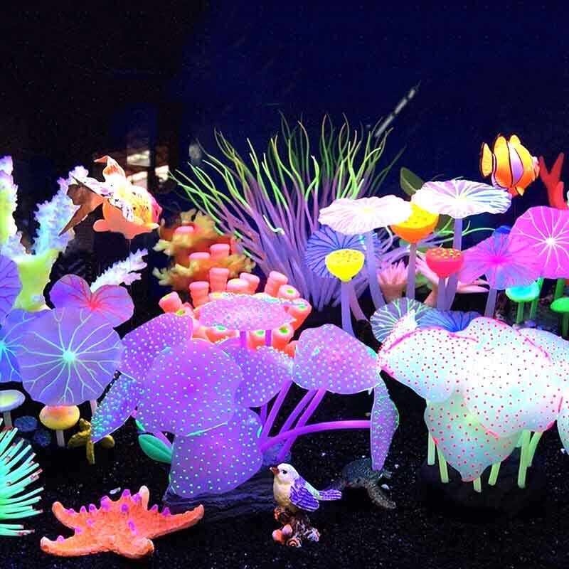 Aquarium Plant Substrate - Siliconen gloeiende landschapsschijnwerpers voor aquarium, kunstmatige