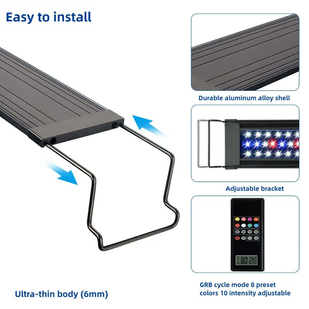 Planted Aquarium Algae Control - Programmeerbaar LED-aquariumlicht, afstandsbediening LED aquatisch aquariumlicht