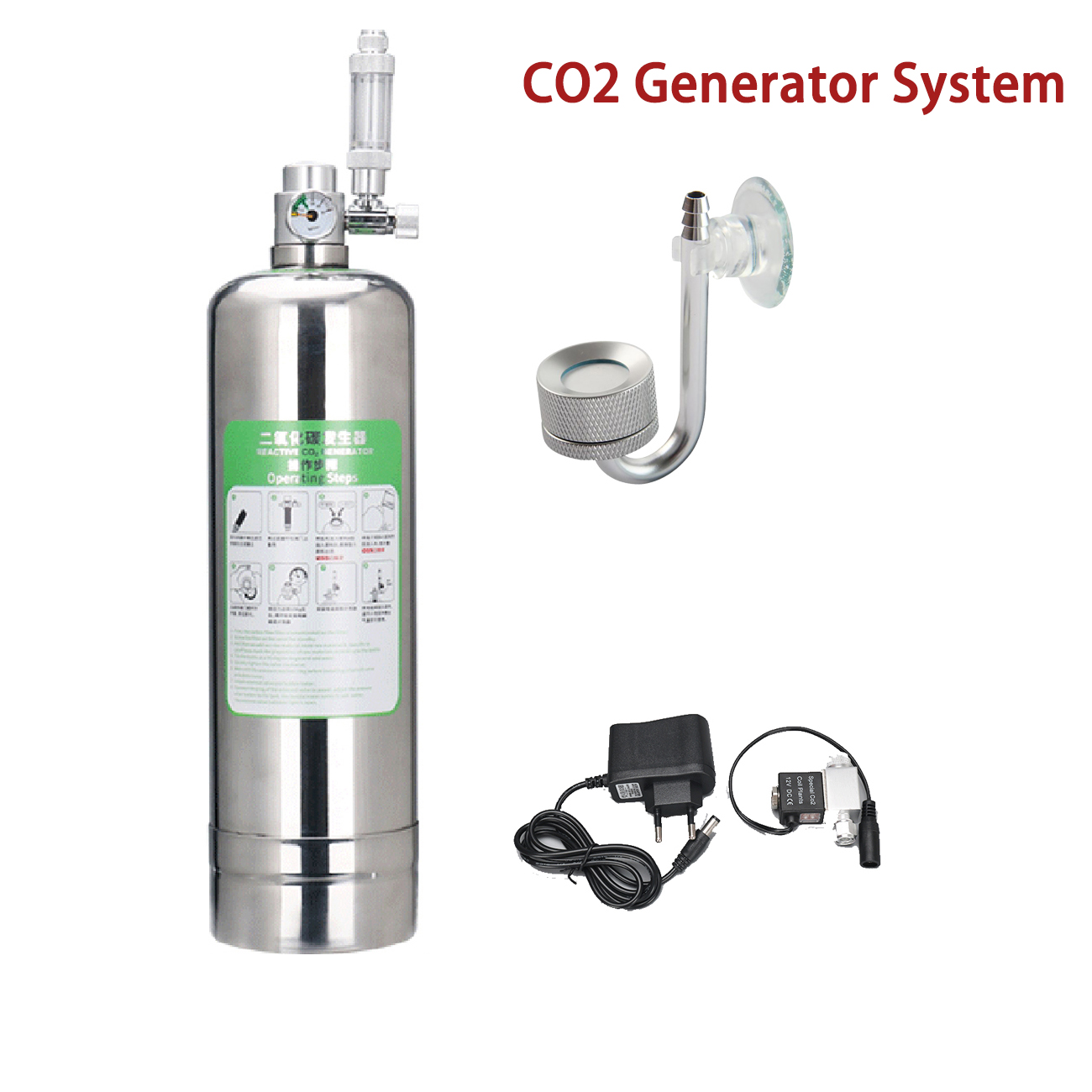 Aquarium Liquid Carbon - Aquarium CO2 Generator systeem Kit RVS