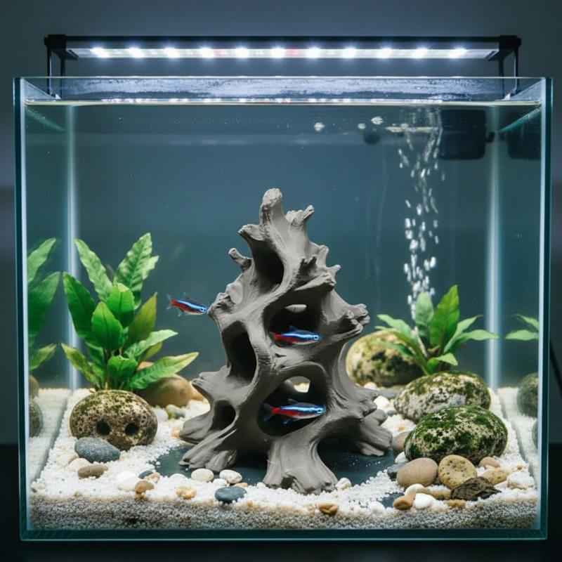 Aquarium Driftwood - Verborgen meervoudig geperforeerde drijfhout vishol aquariumdecoratie,