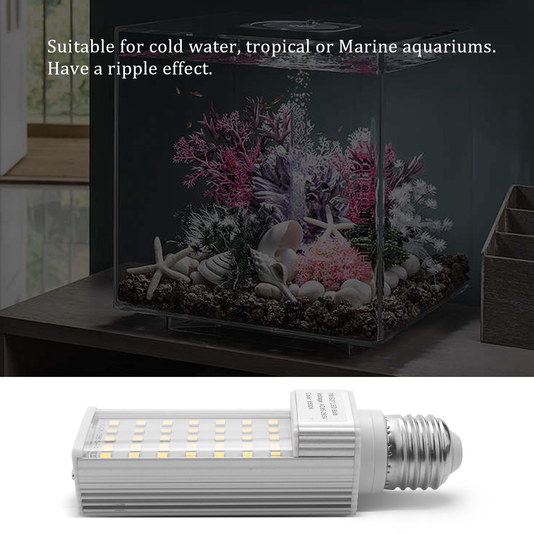 Aquarium Plant Light - A56P-Fishpod Wit Plant Aquarium 7W Groeilamp