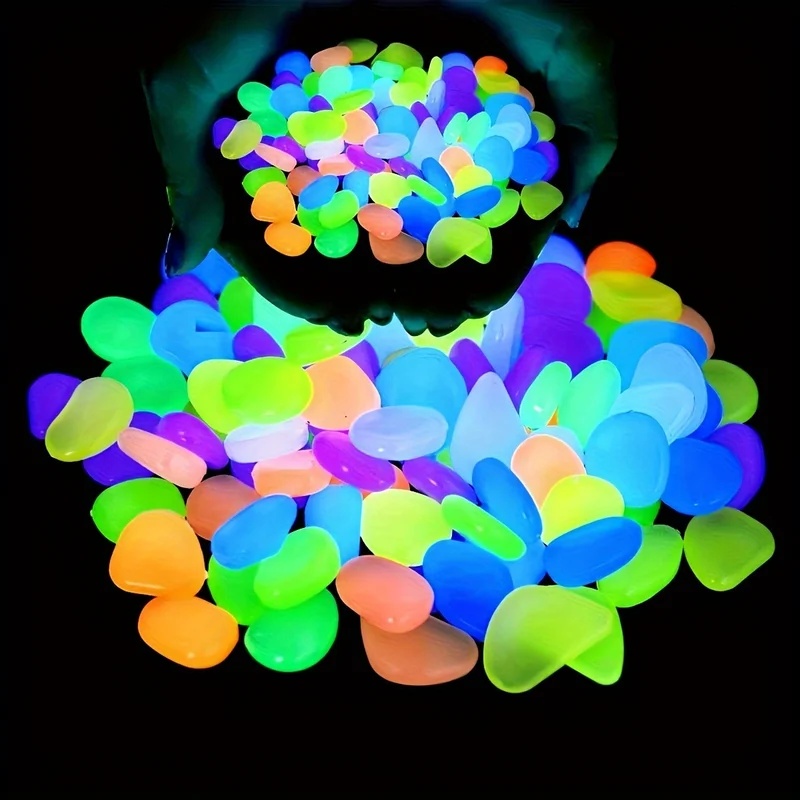 Plant Aquarium Pot - 50-200 stuks Glow-in-the-dark kiezelstenen, lichtgevende mini-stenen,