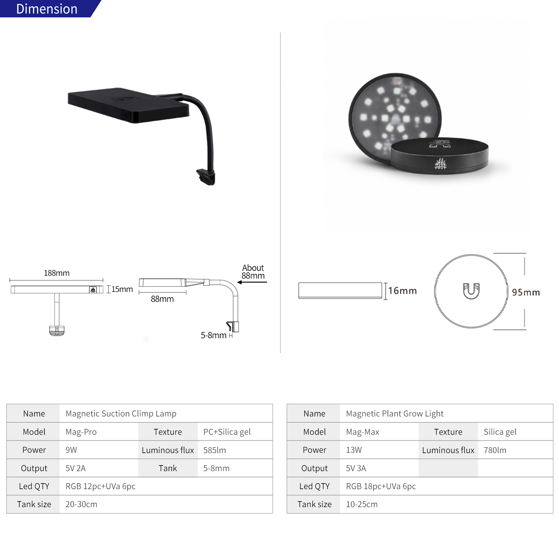 WEEK AQUA Mag-Pro Mag-Max Nano - Aquarium Plant Light recensie en prijs